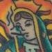 Tattoos - old school color virgin Mary smoking tattoo - 56569